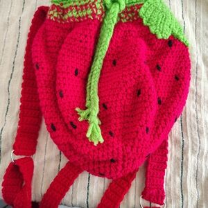 Strawberry Crochet Backpack